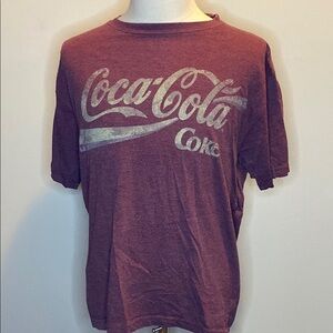 Newport Blue Vintage Fit 'Coca-Cola' T-Shirt in Red Cotton (sz L)